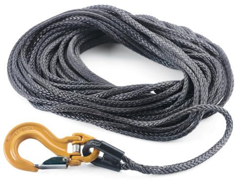 Câble synthétique pour Treuil - 40m / 10mm + Crochet - Gris
